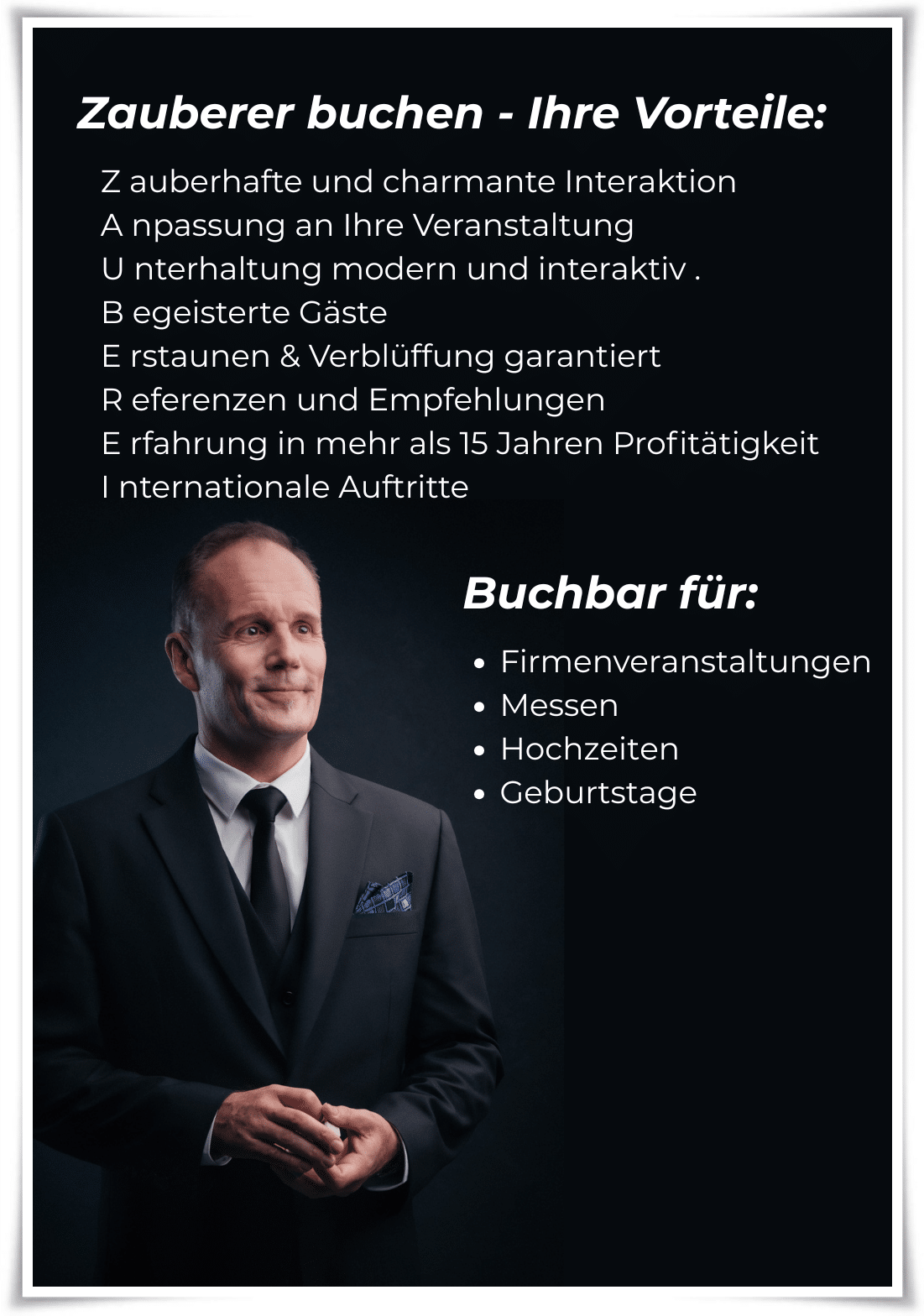 Zauberer Buchen Vorteile1 Zauberer Buchen